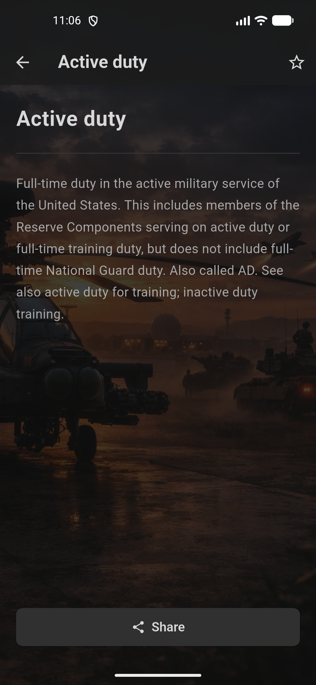 Term Detail screen